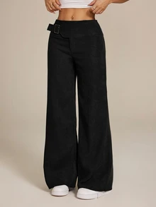 SHEIN PETITE Women Pants - Hitam - View 7