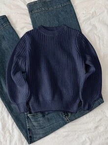SHEIN Tween Girls Sweaters - Blue - View 3