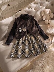 SHEIN Young Girls Dresses - Black - View 4