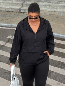 Muchica Plus Size Jackets Fall - Black - View 6