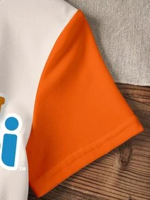 Blippi X SHEIN Young Boy Letter & Figure Graphic Two Tone Tee & Shorts - White - View 4