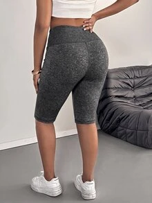 SHEIN PETITE CURVE 大碼緊身褲 - 深灰色 - 查看 2