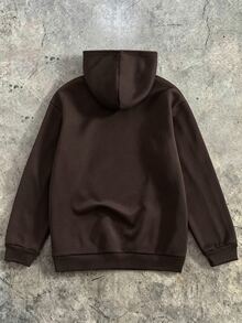 SHEIN Teen Boys Sweatshirts - Brown - View 2