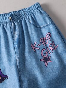 SHEIN Tween Girls Pants - Blue - View 8