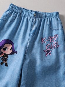 SHEIN Tween Girls Pants - Blue - View 7