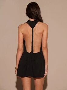 SHEIN BAE فساتين نسائية صغيرة - الأسود - مشاهدة 5