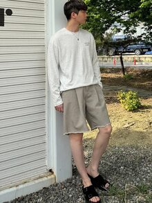 DAZY 男士字母與棕櫚樹印花落肩短袖T恤 - 灰色 - 查看 4