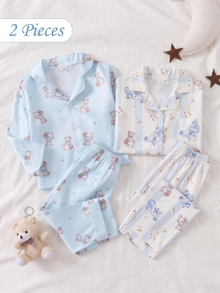 SHEIN Baby Boys Pajamas - Blue - View 1