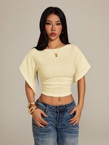 SHEIN PETITE 女士T恤 - 淡黃色 - 查看 6