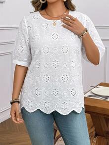 Comfylo Plus Size Blouses - White - View 3