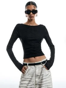 LYSMO Women T-Shirts - Black - View 4