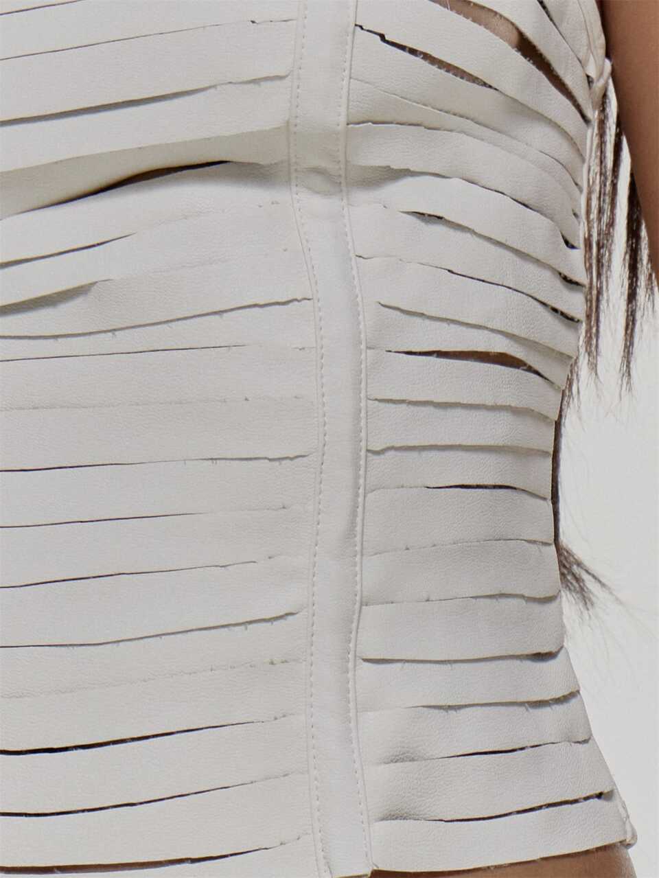 Distressed Cut Out Faux Leather Bandeau Coord Top Only