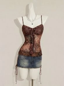 SHEIN ICON 女士背心 - 棕色 - 查看 3