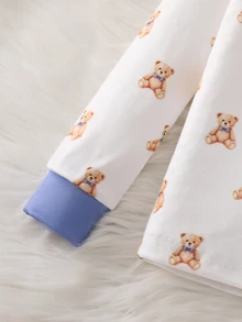 Young Boy 4pcs Cartoon Graphic PJ Set - White - View 6