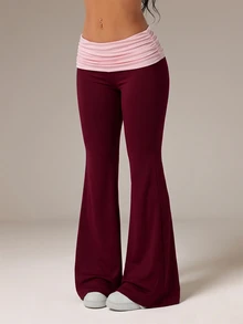 SHEIN PETITE Women Pants - Burgundy - View 3
