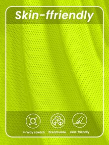 Exploreva Women Neon Lime Mesh Insert Outdoor Tank Top - Green - View 3