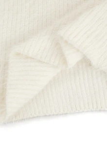 GlowEve Sweater Bahu Jatuh Motif Bunga Stereo - Krem - View 4