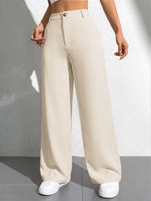 SHEIN PETITE Women Pants - Apricot - View 5