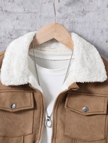 SHEIN 男童（大）夾克 - 卡其色 - 查看 8
