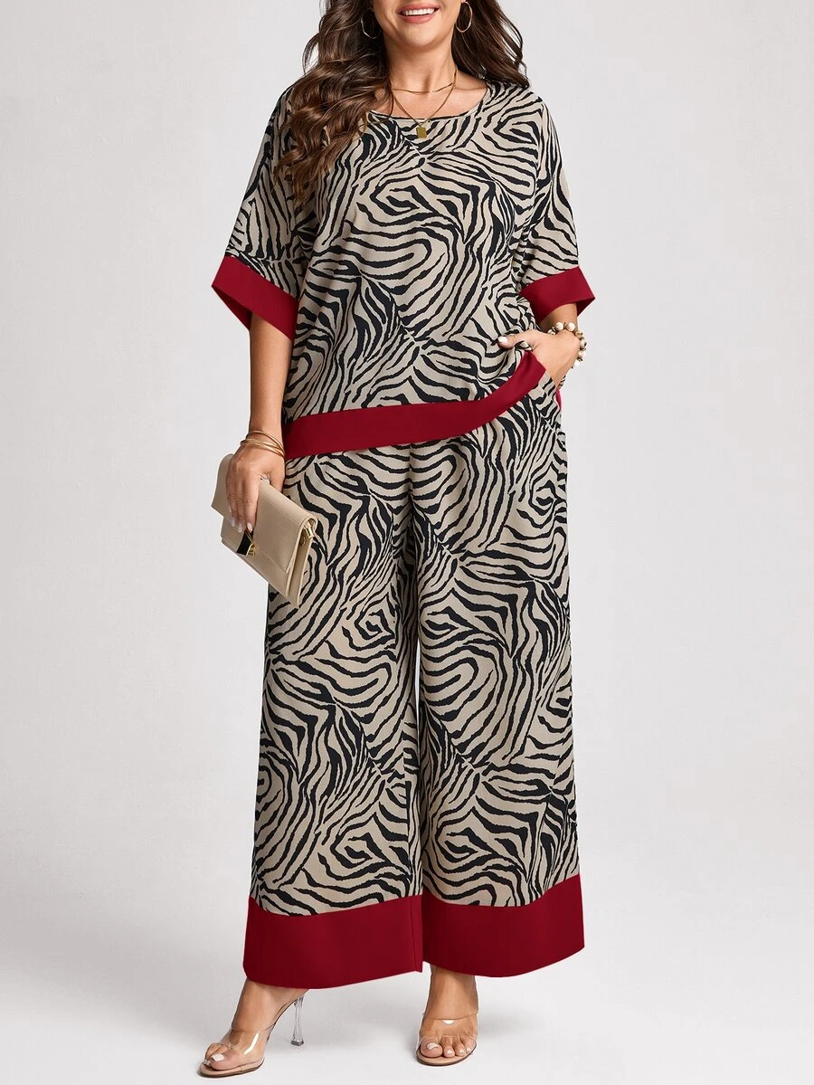 Comfylo Plus Size Co-Ords Fall - Multicolor - View 1