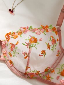 SHEIN 女款 2 件組愛心水鑽裝飾刺繡內衣套裝 - 彩色 - 查看 6