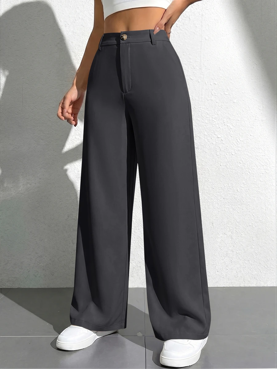 SHEIN PETITE Women Pants - Dark Grey - View 1