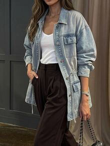 DAZY Women Denim Jackets & Coats Fall - Blue - View 5