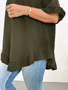 Shapeblank Blusas Extra Grandes - Verde militar - Ver 7
