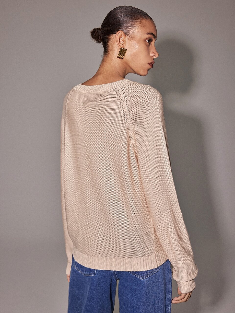 Anewsta Essential Button Front Raglan Sleeve Sweater