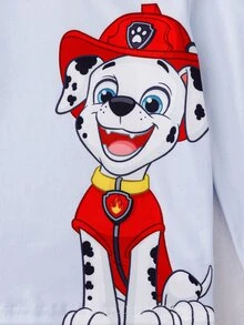 SHEIN | PAW Patrol 小男孩卡通圖案睡衣套裝 - 淺藍色 - 查看 4
