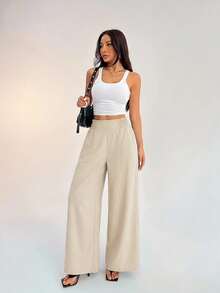 SHEIN PETITE Women Pants - Apricot - View 7