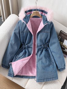 SHEIN 女童（大）外套 - 藍色 - 查看 1