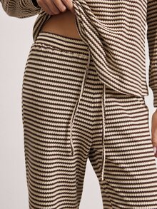 Ocili Striped Drop Shoulder Lounge Set - Khaki - View 4