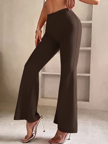 SHEIN PETITE Women Pants - Brown - View 3