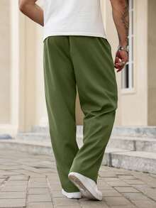 Manfinity Homme Pantalones de talla grande para hombre - Verde militar - Ver 2