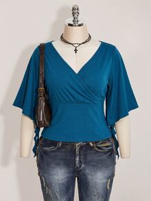 SHEIN ICON Camisetas de Tallas grandes - Neblina azul - Ver 9