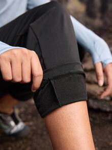In My Nature Letter Graphic Warm Fleece Outdoor Pants - Black - View 7