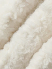DAZY Contrast Trim Button Front Fuzzy Coat - Grey - View 10
