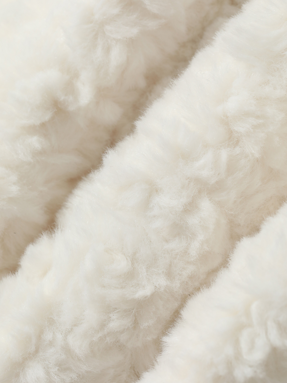 Contrast Trim Button Front Fuzzy Coat