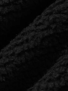 DAZY Men Letter Embroidery Drop Shoulder Drawstring Teddy Hoodie Without Tee - Black - View 3