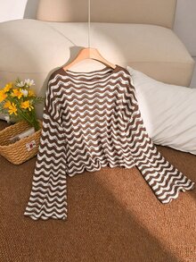 CosyJoli Áo len Plus Size - màu nâu - Xem 5