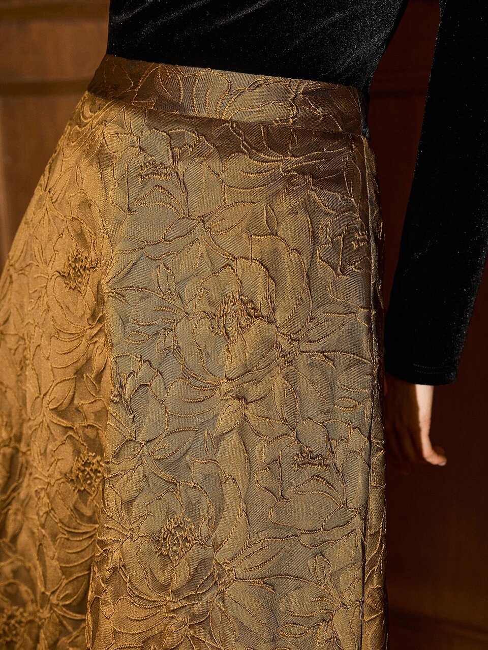 MOTF HIGH WAIST JACQUARD SKIRT