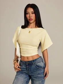 SHEIN PETITE 女士T恤 - 淡黃色 - 查看 4