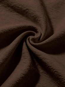 Zayélia Solid Button Front Blouse - Coffee Brown - View 5