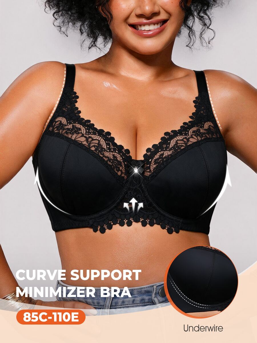 Bareli Dear Plus Size Bras & Bralettes - Black - View 1