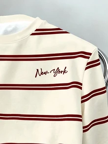 Daypath Men Striped & Letter Graphic Sweatshirt - Apricot - View 4