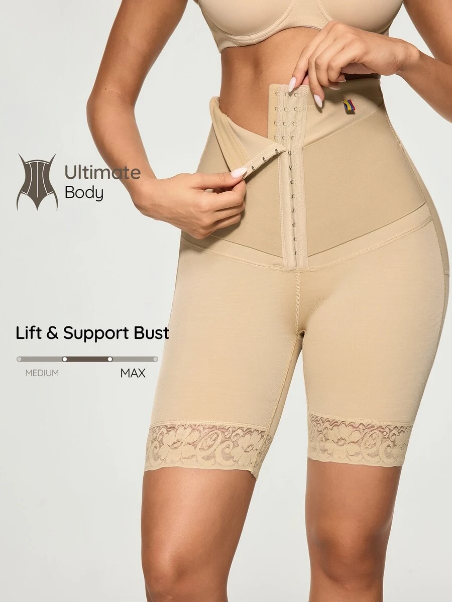 SHAPORA 1pc Women's Lace Patchwork Shaping Bottom - Apricot - View 1
