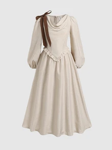 SHEIN Tween Girls Dresses - Khaki - View 2