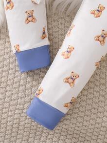 Young Boy 4pcs Cartoon Graphic PJ Set - White - View 8