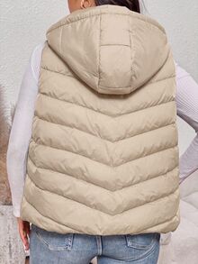 SHEIN Frenchy Plus Size Winter Coats - Cream - View 2